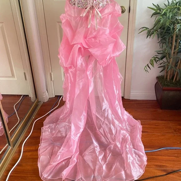 CINDERELLA Pink Corset Sequin Ball Gown Size 6 - Picture 4 of 5